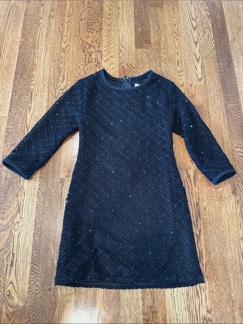 Sally Miller Girls' Black Sequin Knit Dress Size S/7-8